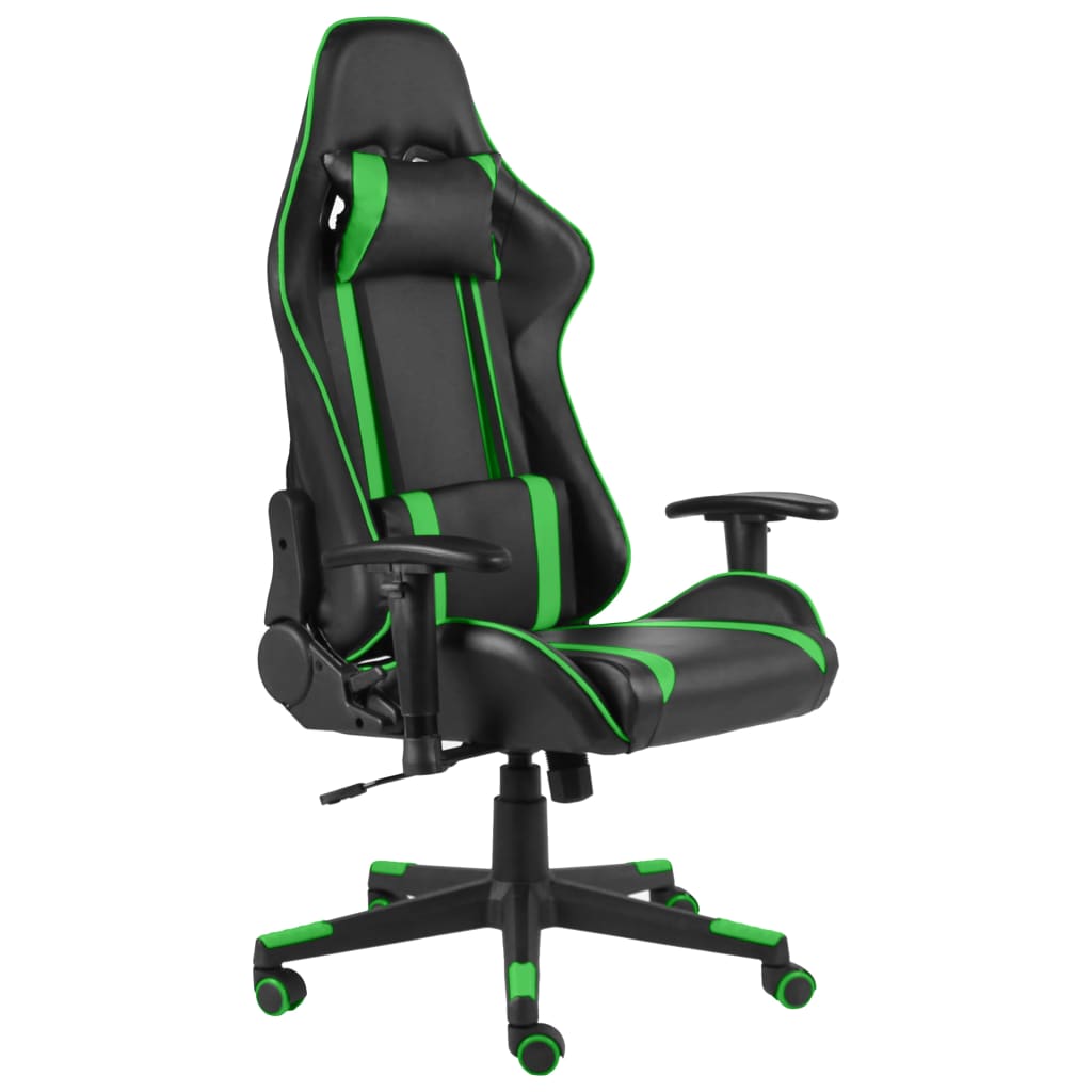 swivel gaming chair green PVC