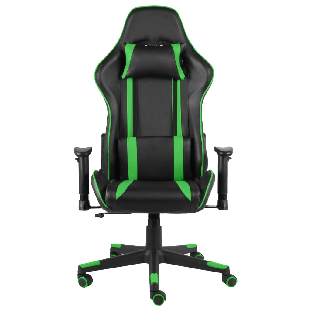 swivel gaming chair green PVC