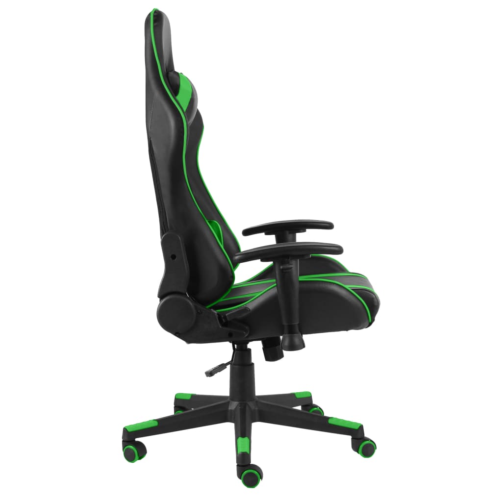 swivel gaming chair green PVC