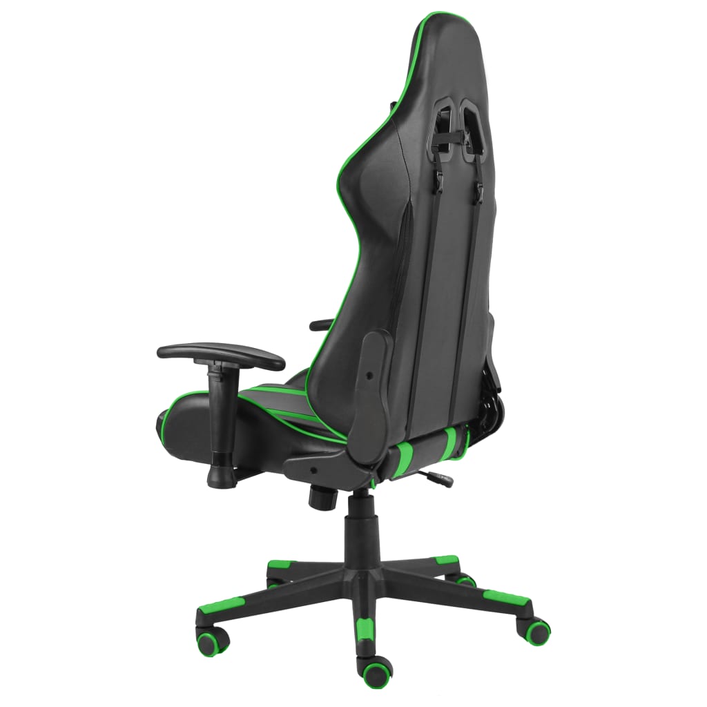 swivel gaming chair green PVC