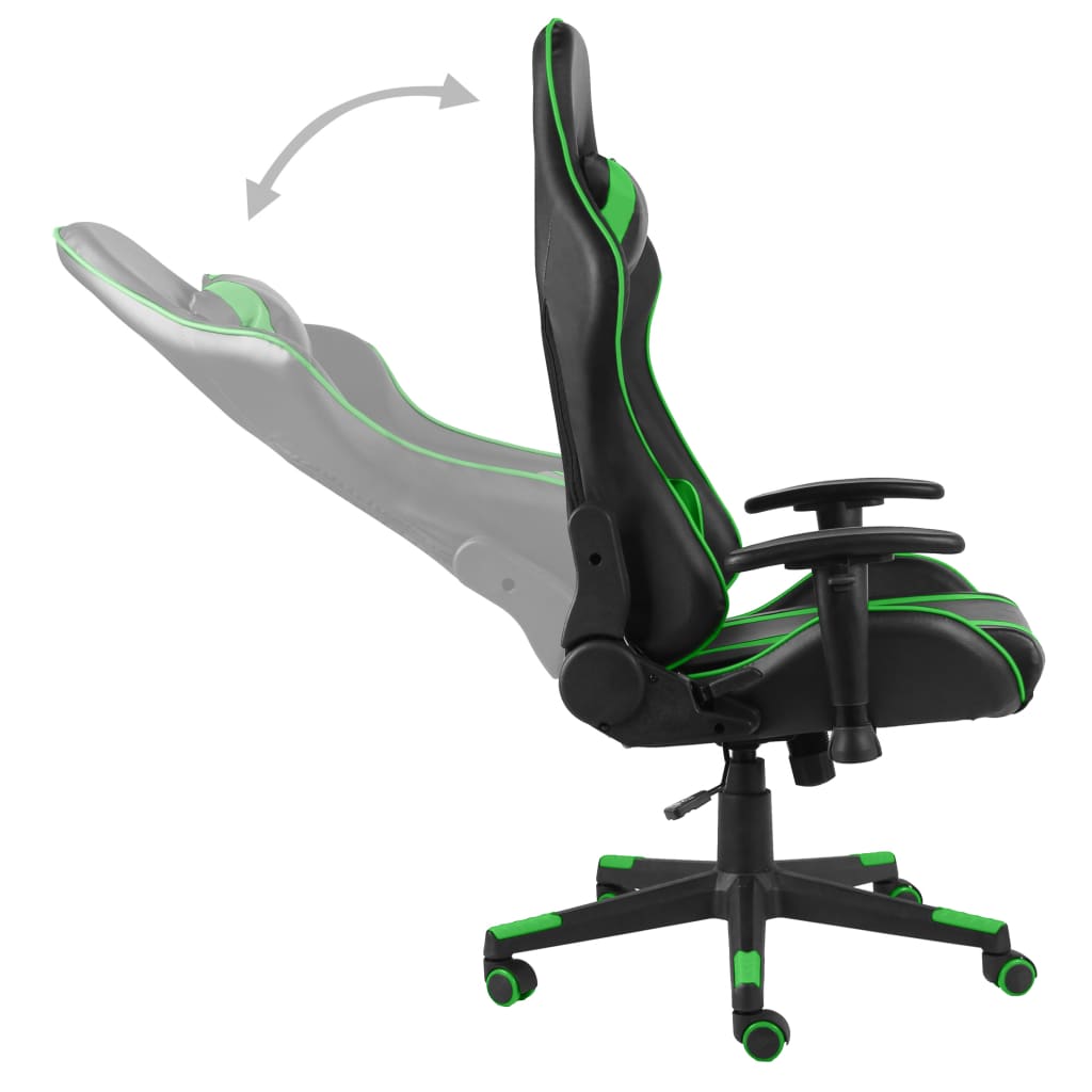 swivel gaming chair green PVC