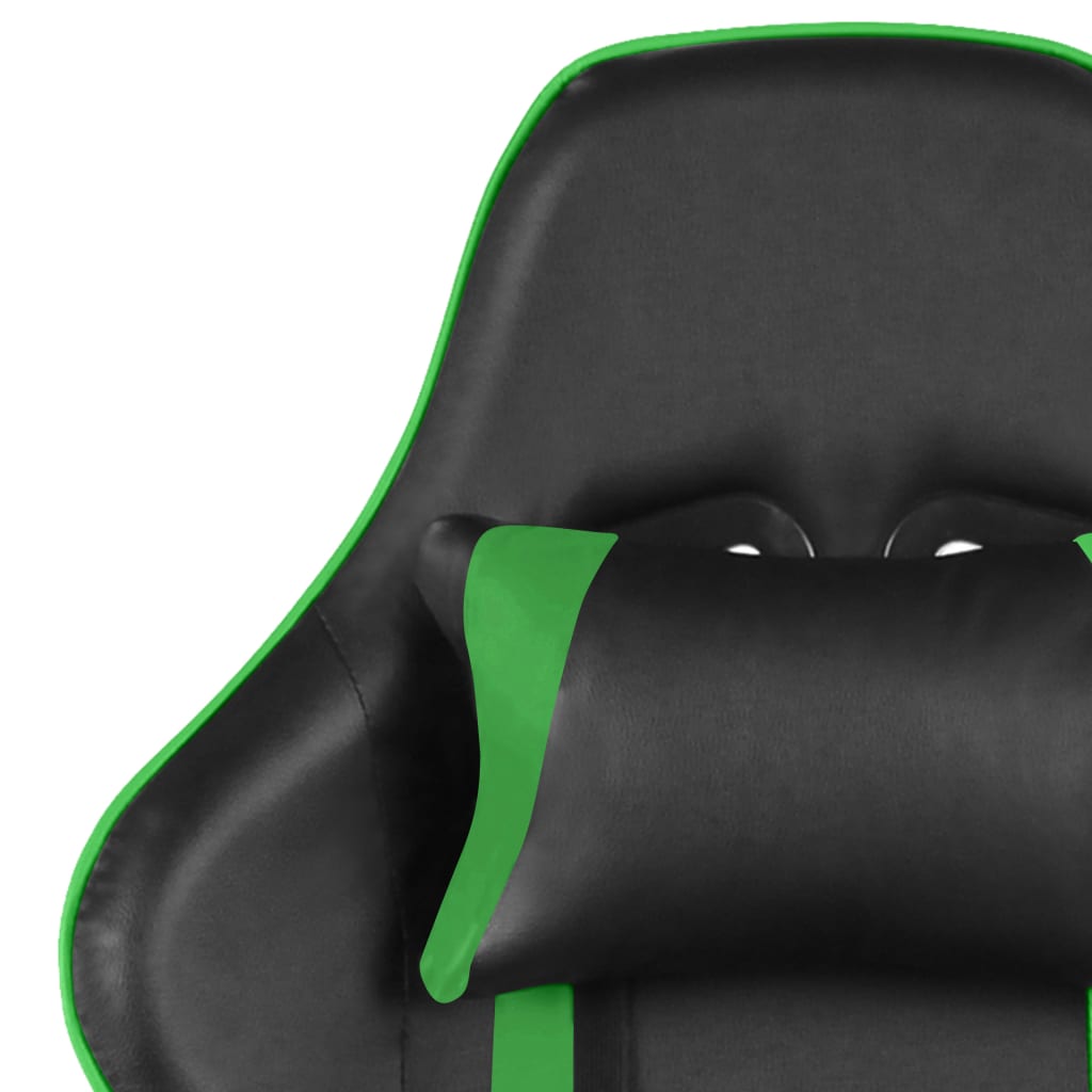 swivel gaming chair green PVC