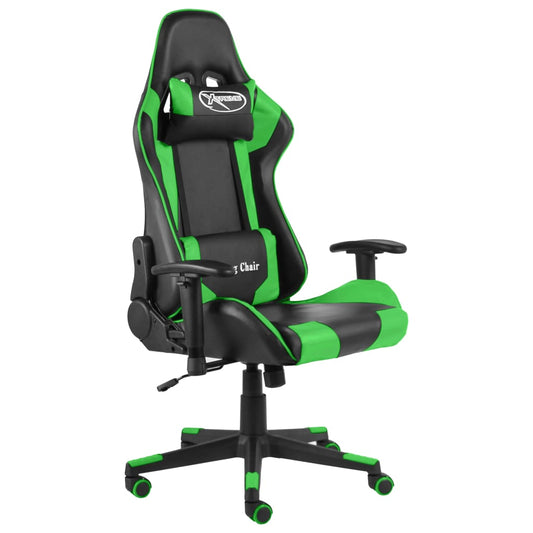 swivel gaming chair green PVC