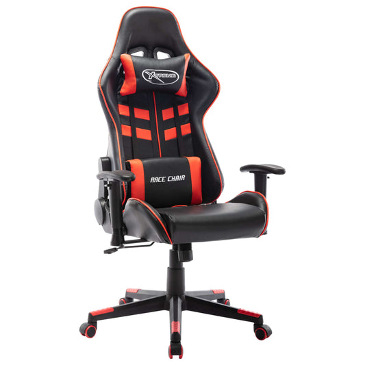 gaming chair, black and red, faux leather