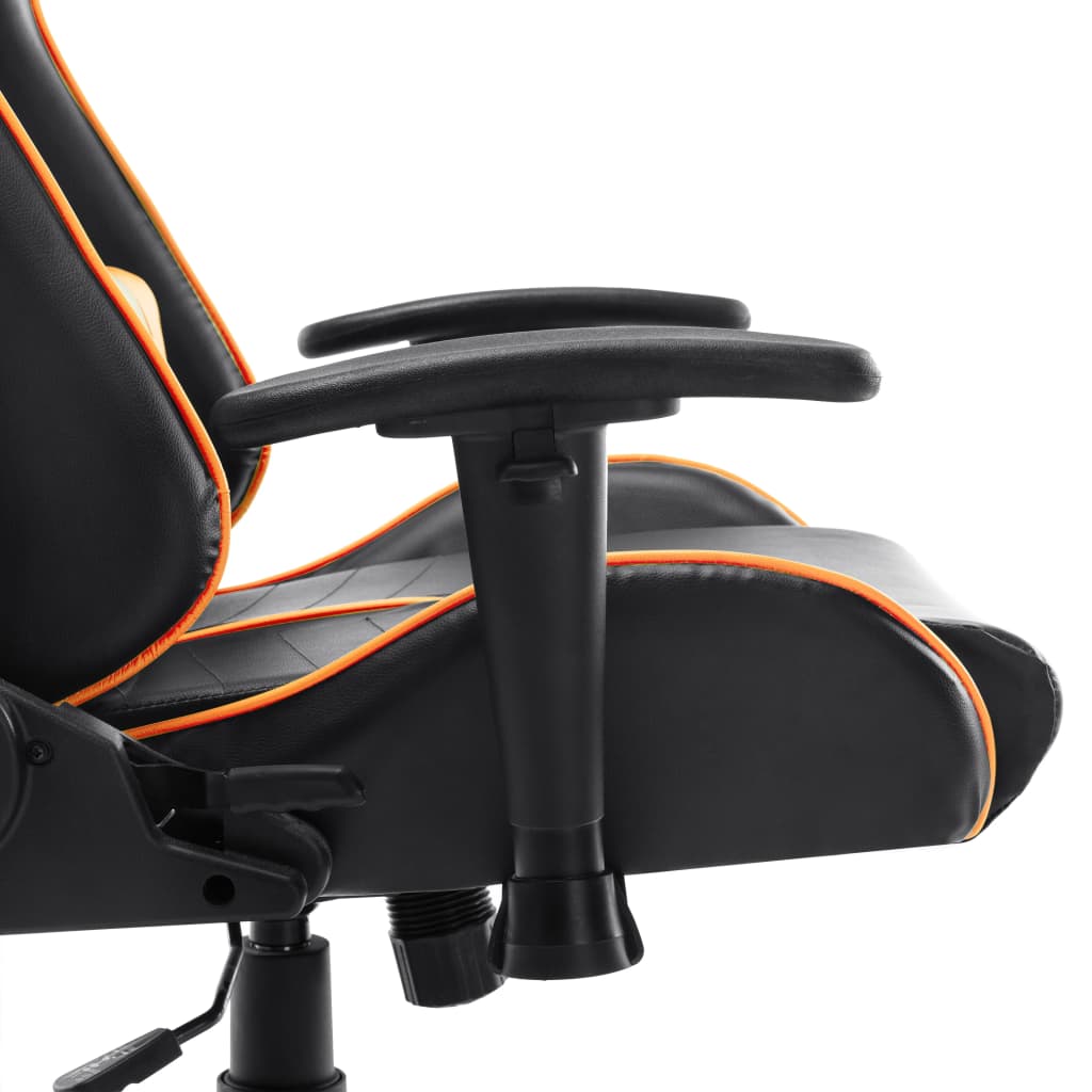 gaming chair, black and orange, faux leather