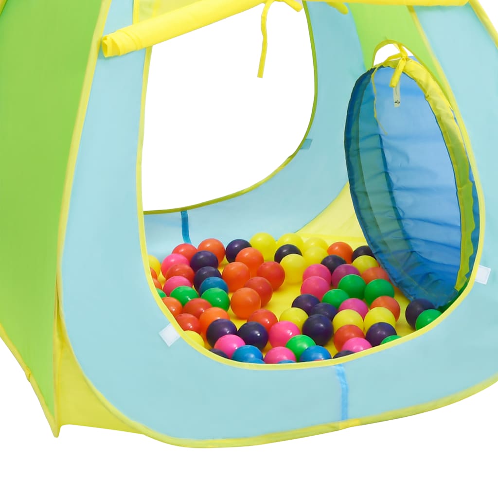 children's play tent with 100 balls, multi-colored