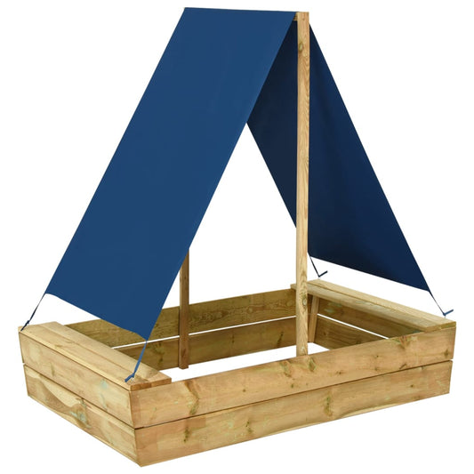 sandbox with roof 80x60x97.5 cm made of impregnated pine wood