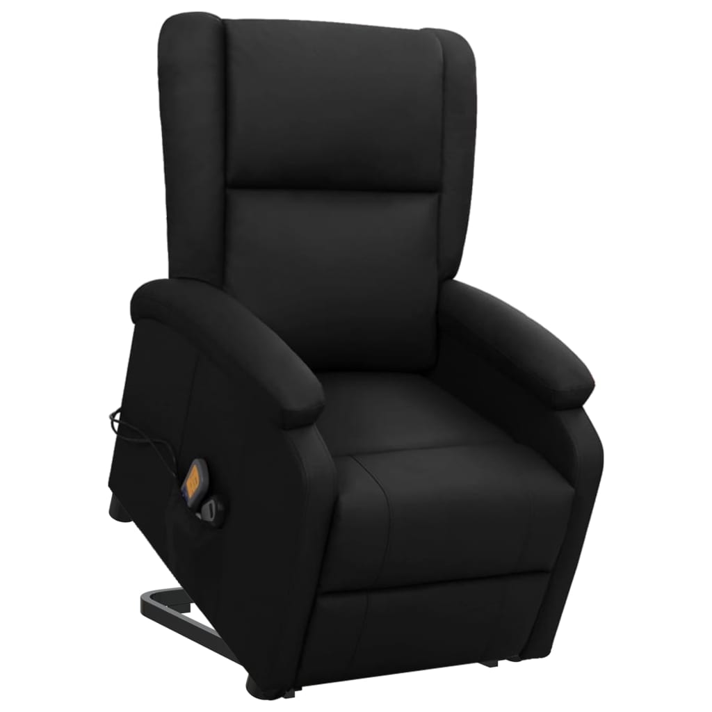 standing massage chair, black, faux leather