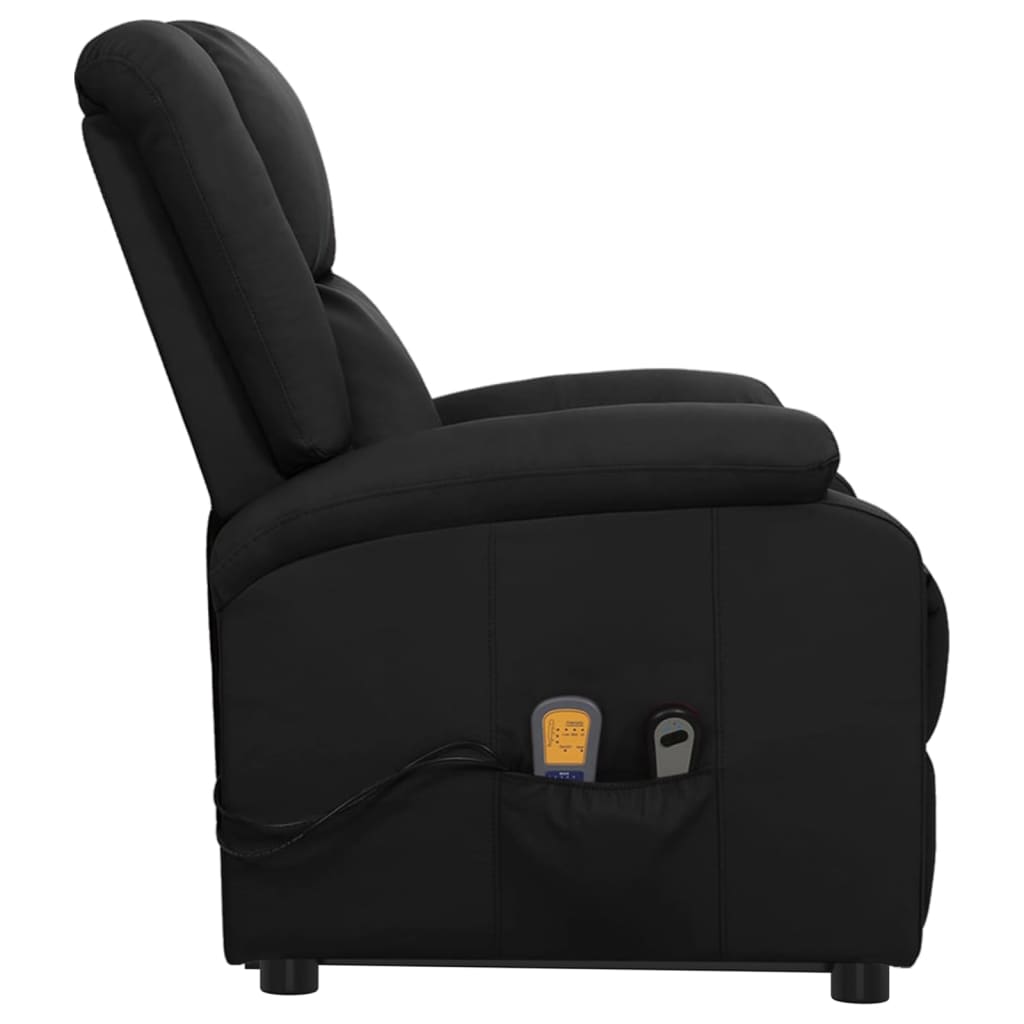 standing massage chair, black, faux leather