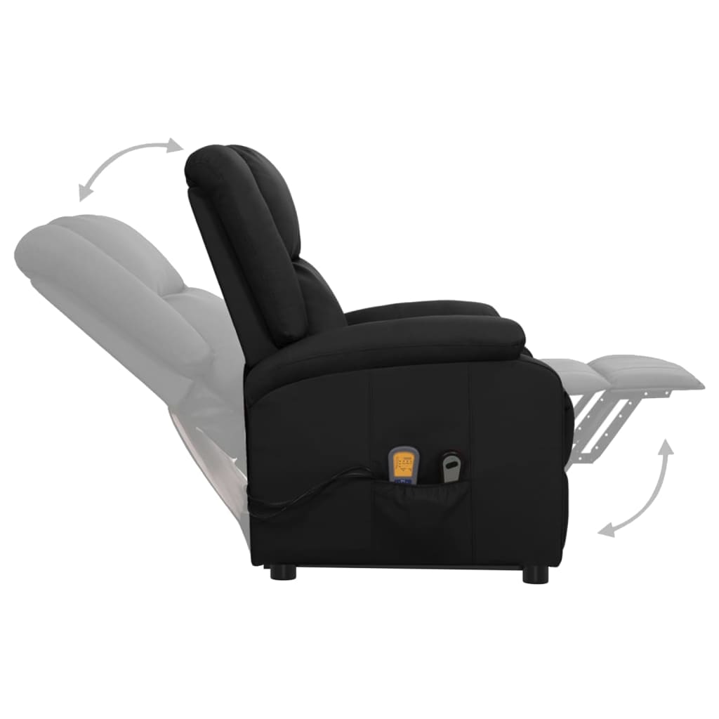 standing massage chair, black, faux leather