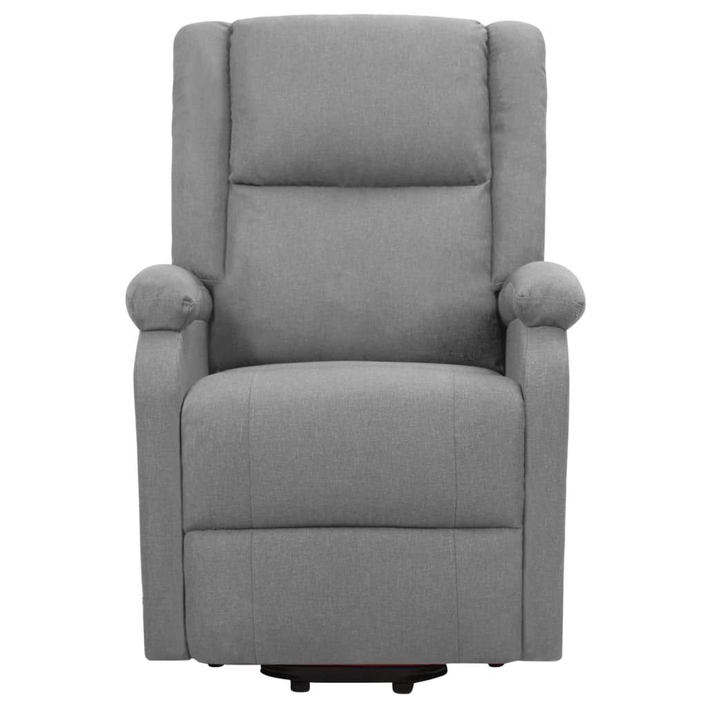 Massage chair with standing support, light gray, fabric