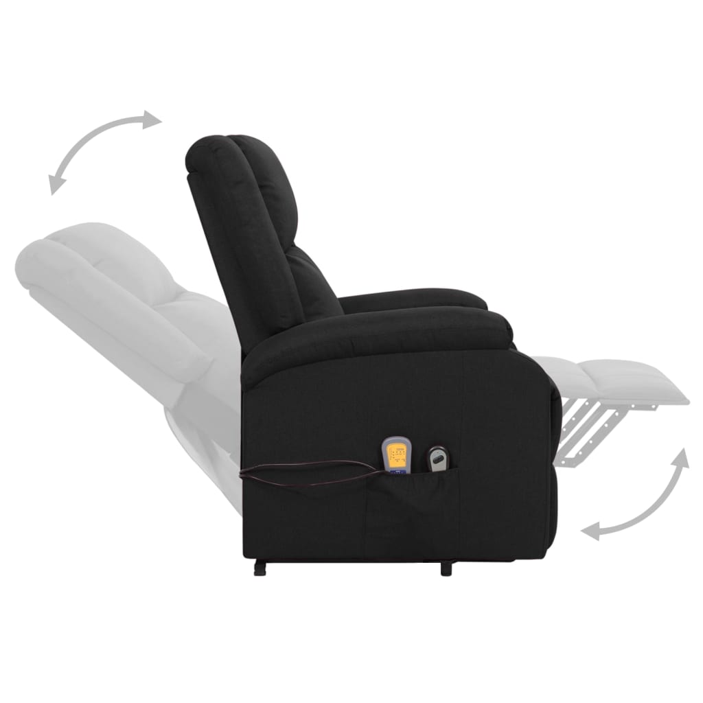 standing massage chair, black, fabric