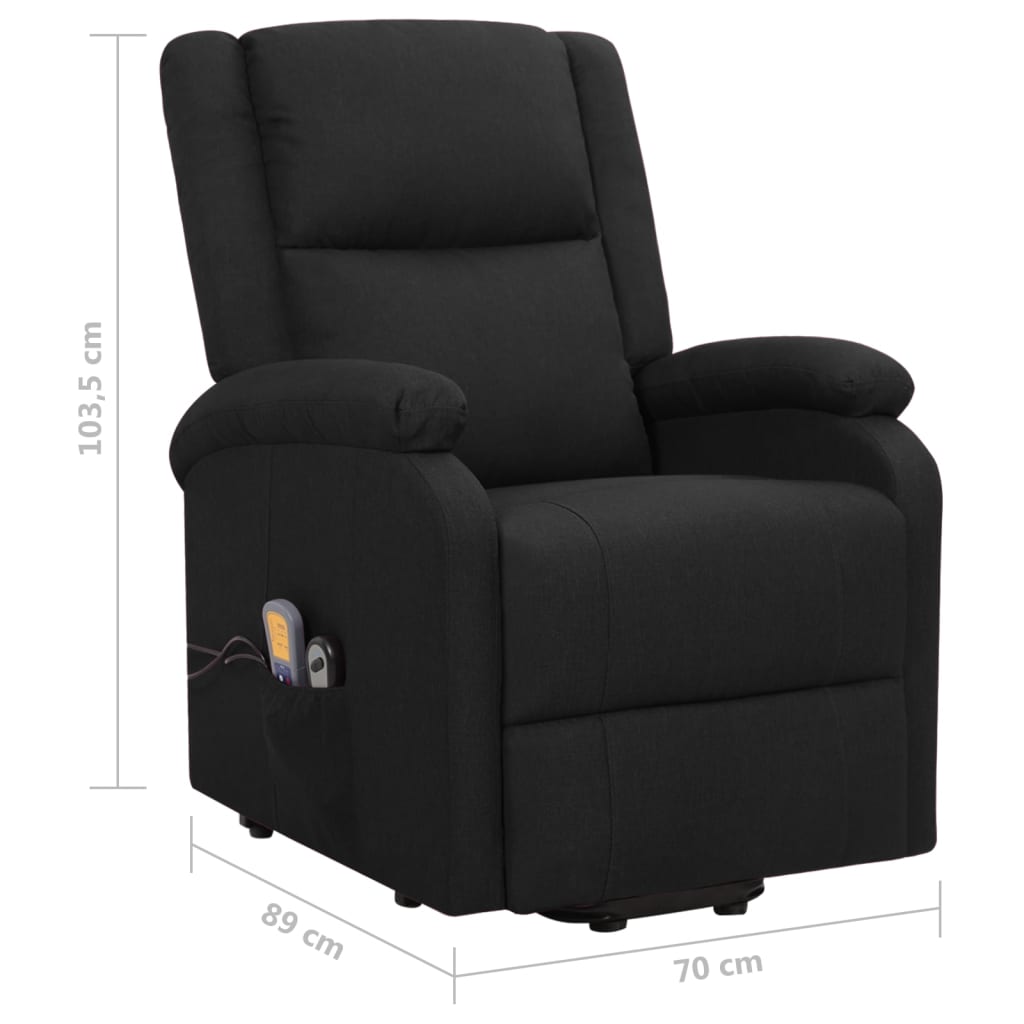 standing massage chair, black, fabric