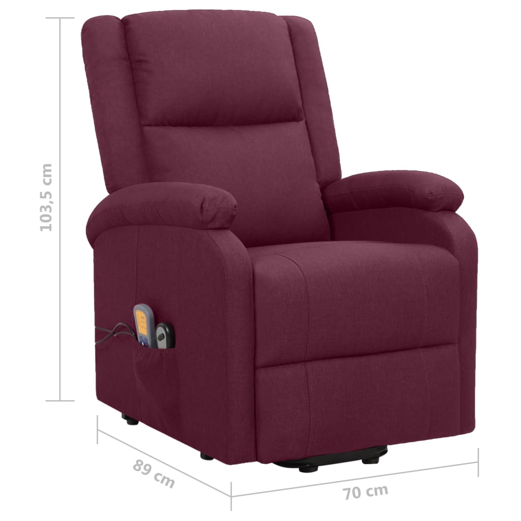 standing massage chair, purple, fabric