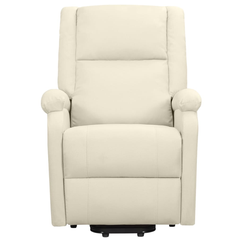 massage chair with standing support, cream, fabric