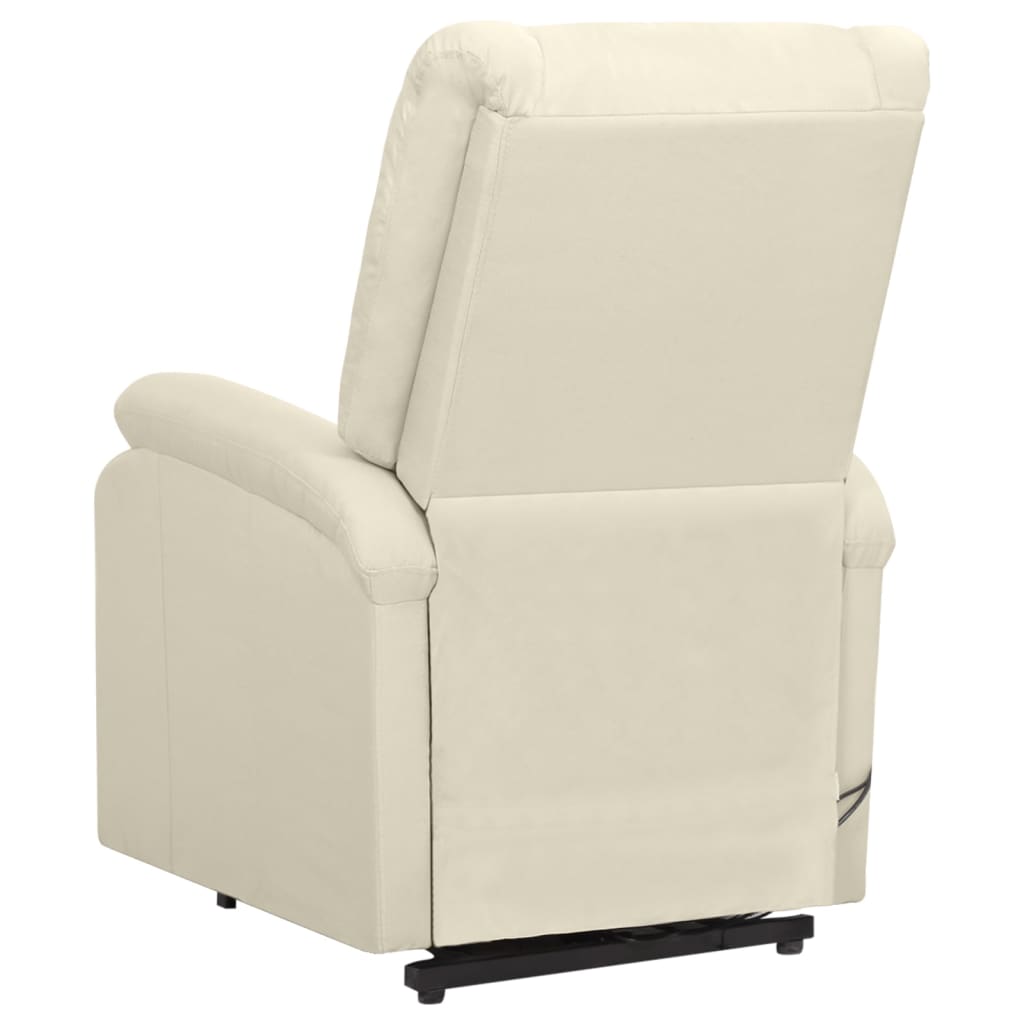 massage chair with standing support, cream, fabric