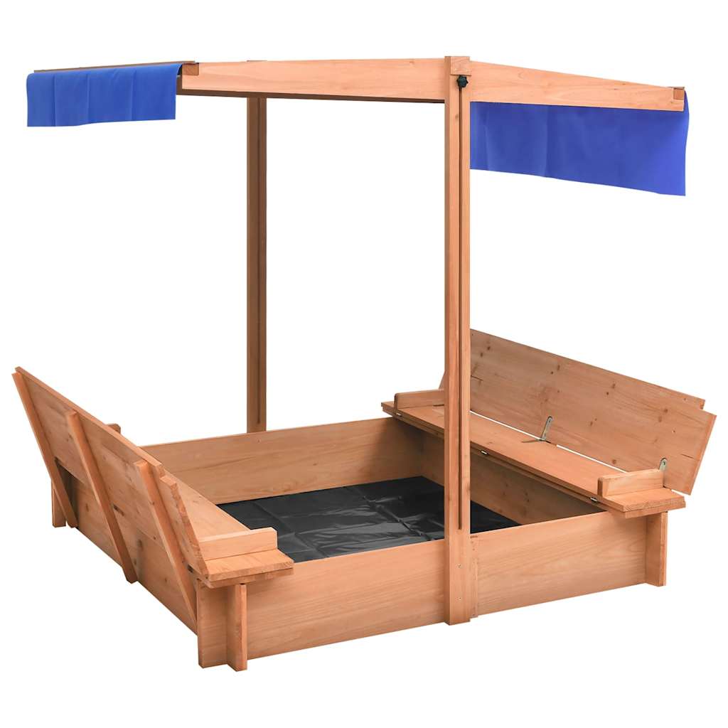 sandbox with roof, 122 x 112 x 112 cm, spruce wood