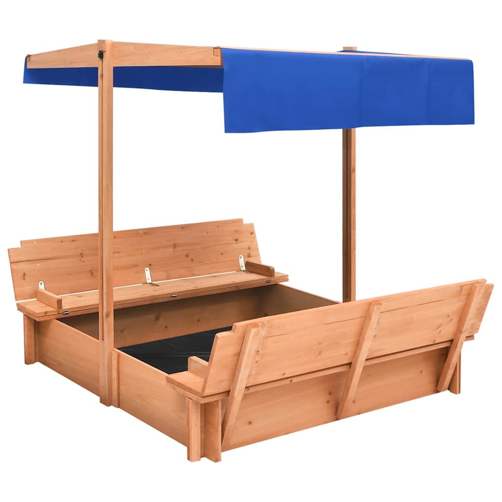 sandbox with roof, 122 x 112 x 112 cm, spruce wood