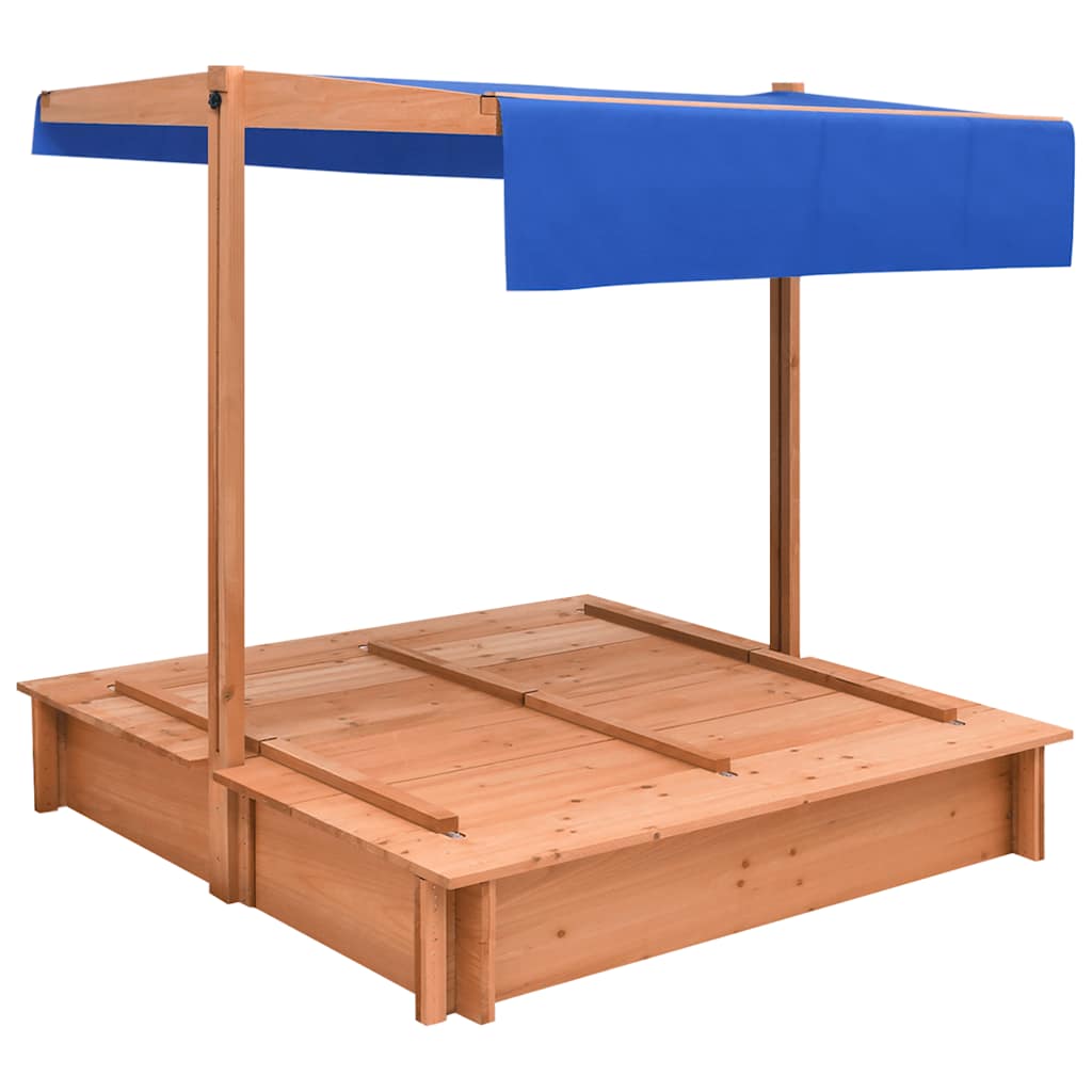 sandbox with roof, 122 x 112 x 112 cm, spruce wood