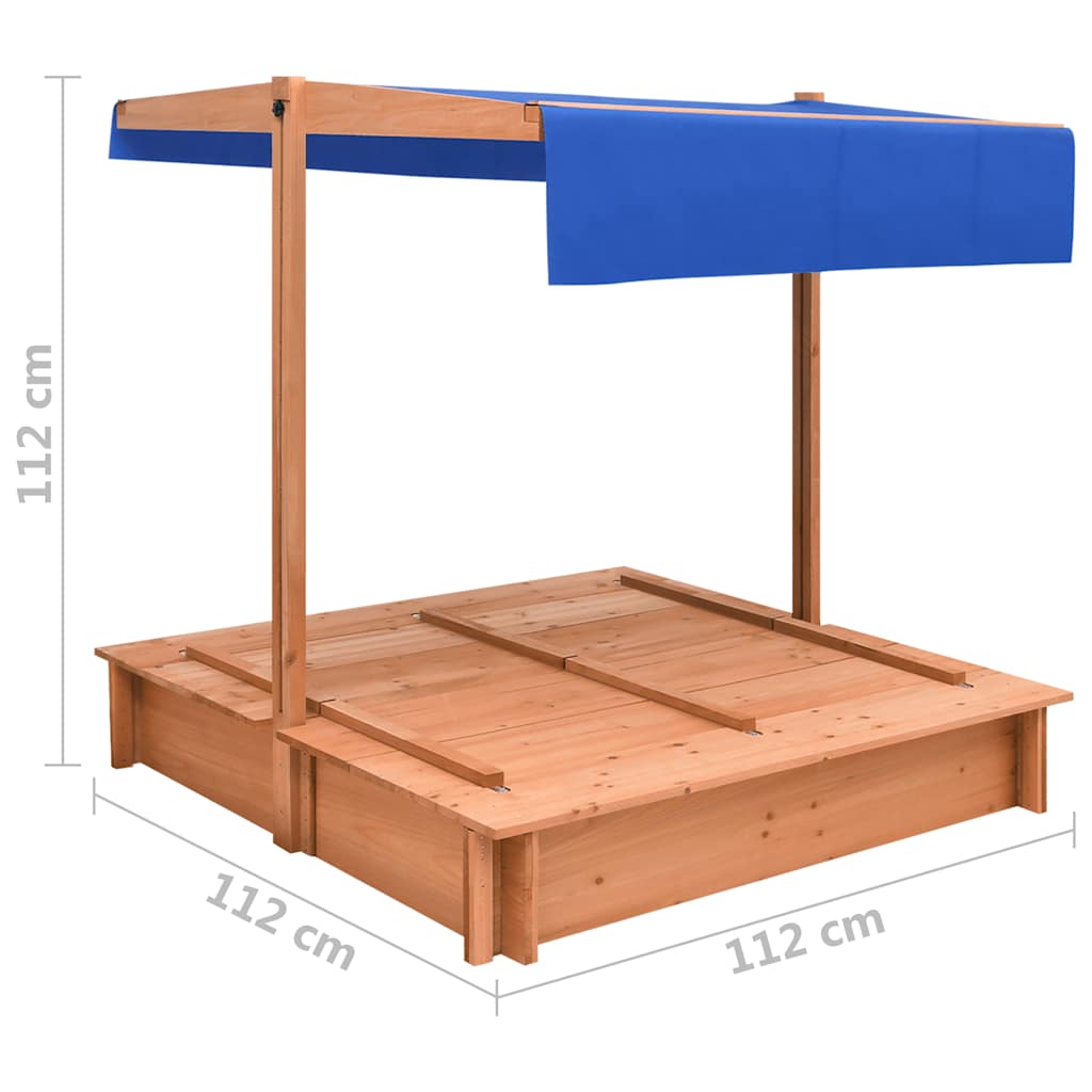 sandbox with roof, 122 x 112 x 112 cm, spruce wood