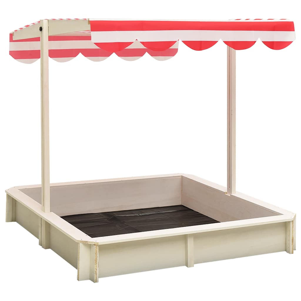 sandbox with adjustable roof, spruce, white and red, UV50