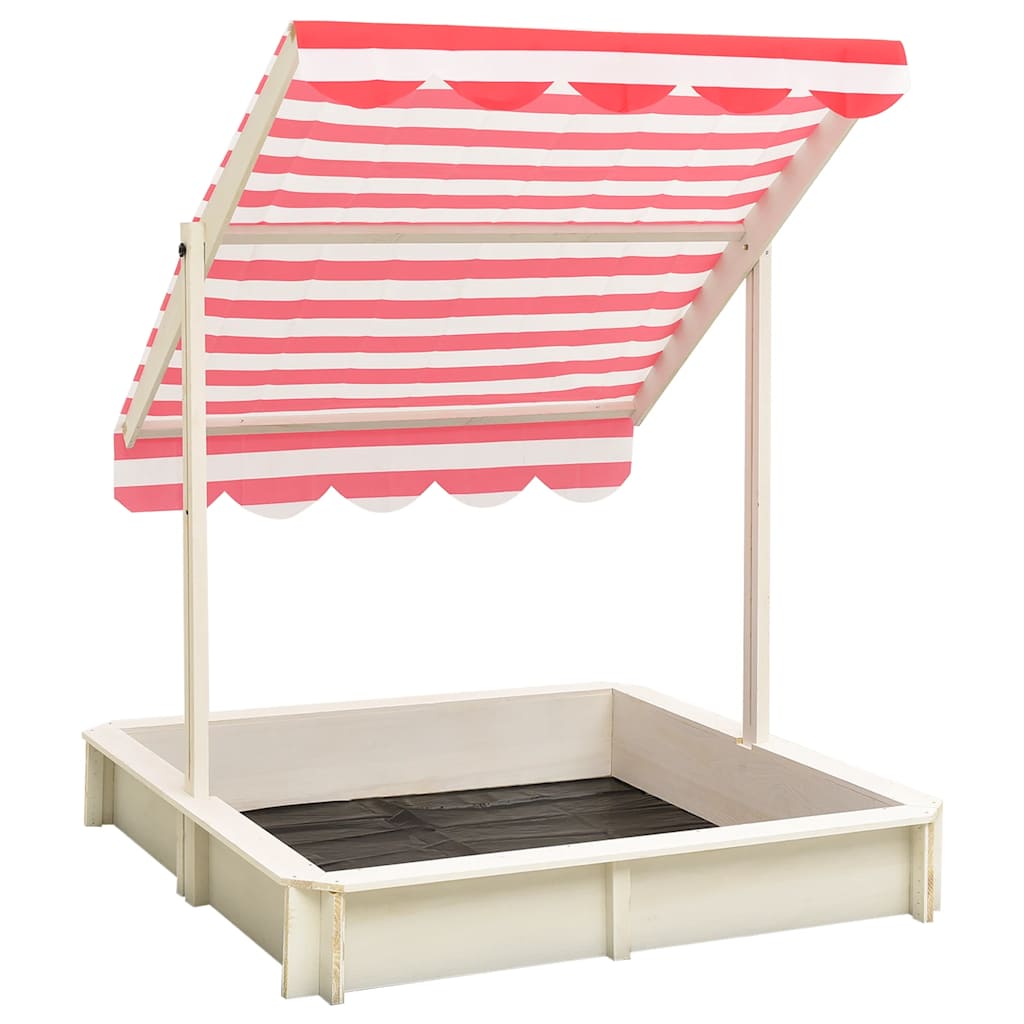 sandbox with adjustable roof, spruce, white and red, UV50