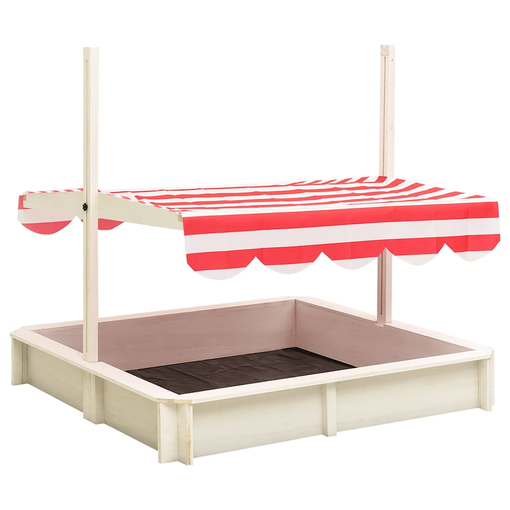 sandbox with adjustable roof, spruce, white and red, UV50