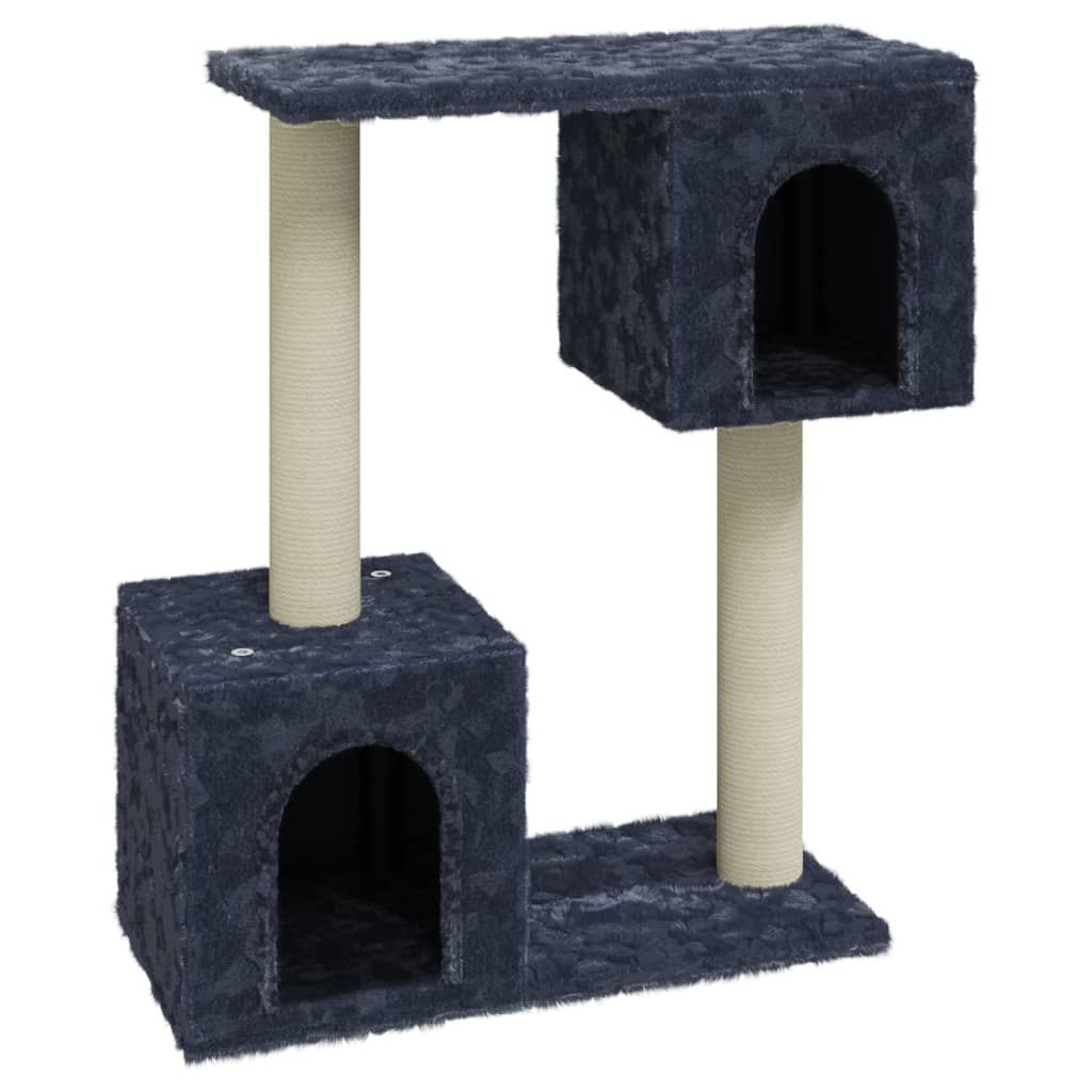 Cat house with sisal rope and scratching post, dark grey, 60 cm