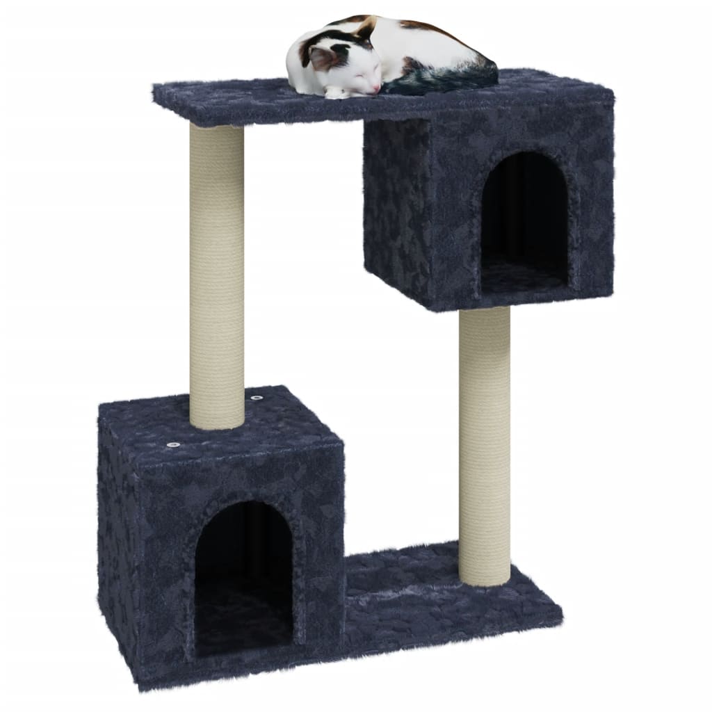 Cat house with sisal rope and scratching post, dark grey, 60 cm