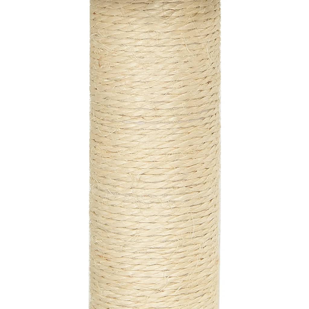 Cat house with sisal rope scratching posts, cream, 92 cm