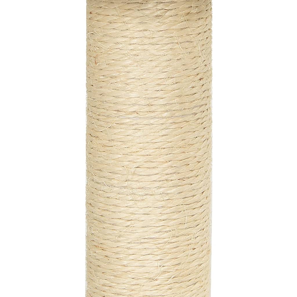 Cat house with sisal rope scratching posts, cream, 155 cm