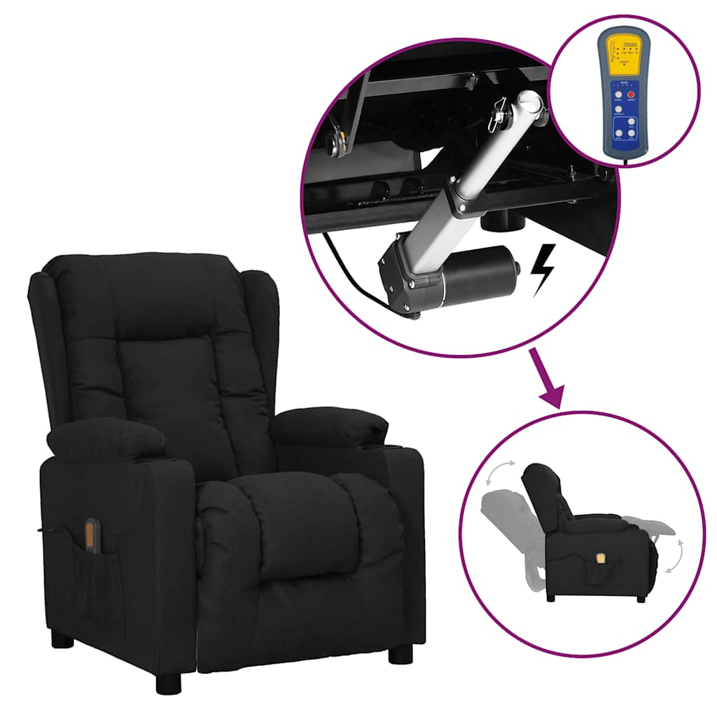 standing massage chair, black, fabric