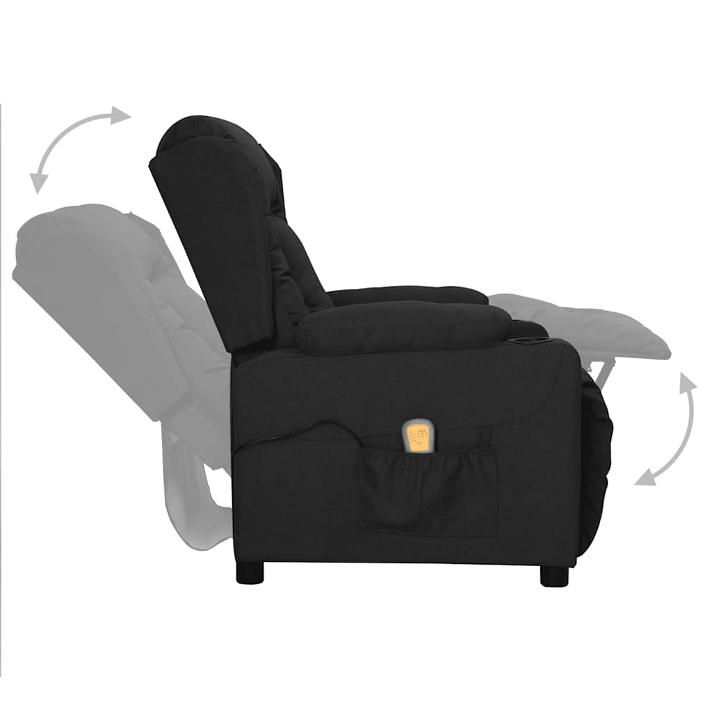 standing massage chair, black, fabric