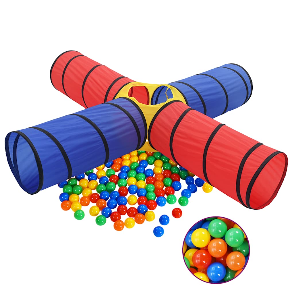 children's play tunnel, 250 balls, multi-colored