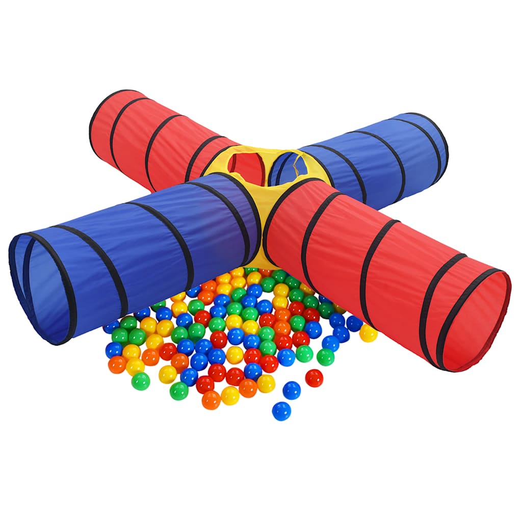 children's play tunnel, 250 balls, multi-colored