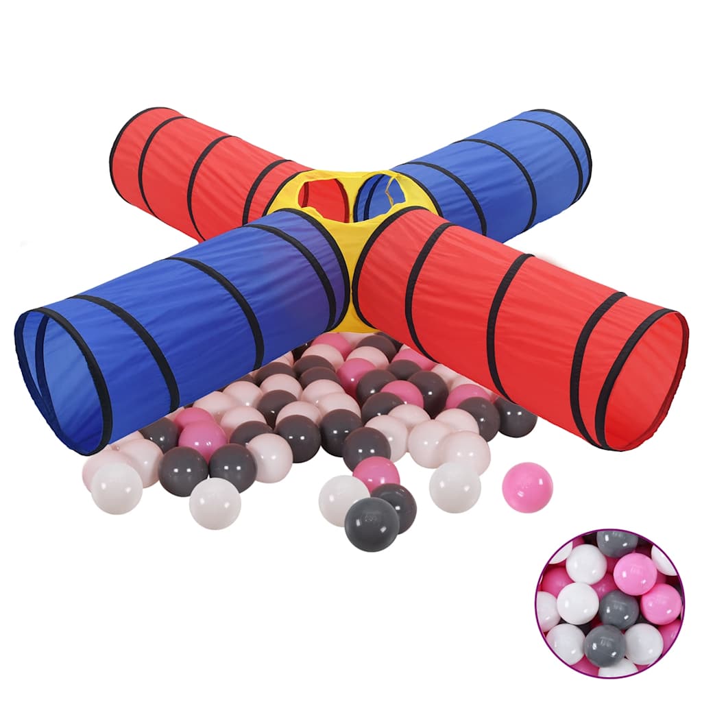 children's play tunnel, 250 balls, multi-colored