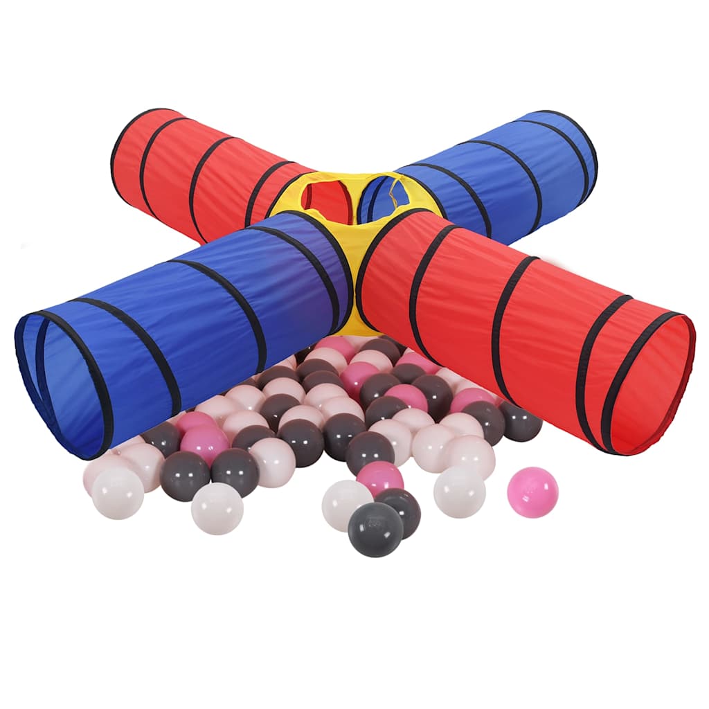 children's play tunnel, 250 balls, multi-colored