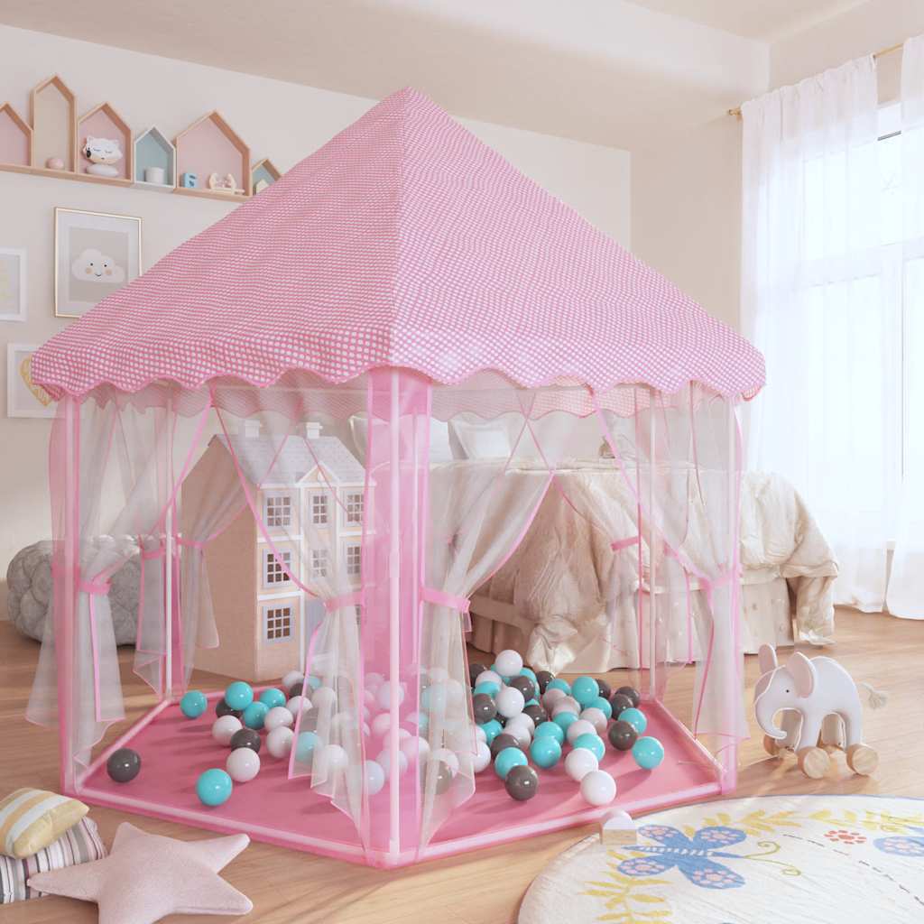 princess play tent, 250 balls, pink, 133 x 140 cm