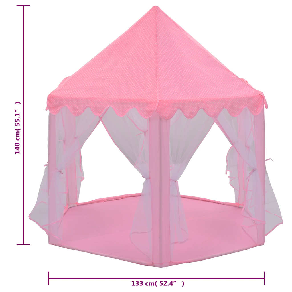 princess play tent, 250 balls, pink, 133 x 140 cm