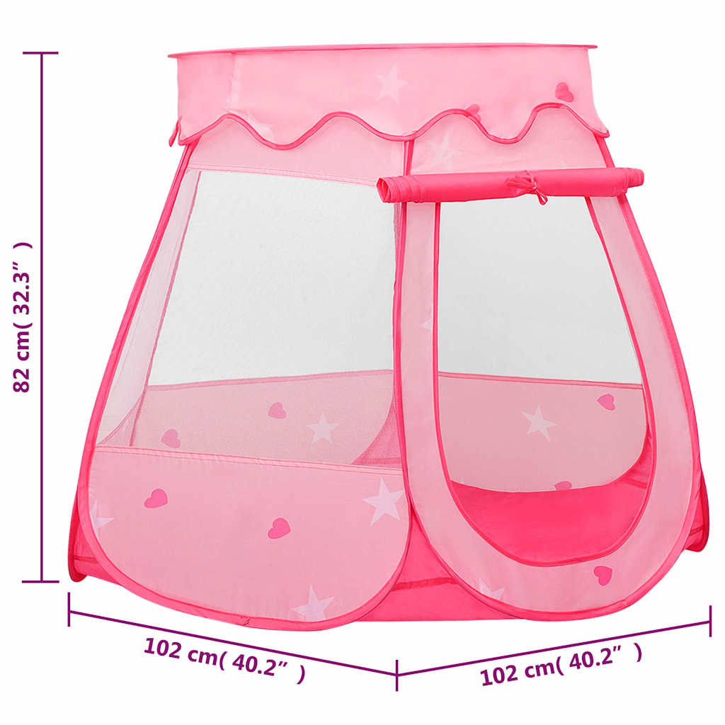 children's play tent, with 250 balls, pink, 102 x 102 x 82 cm