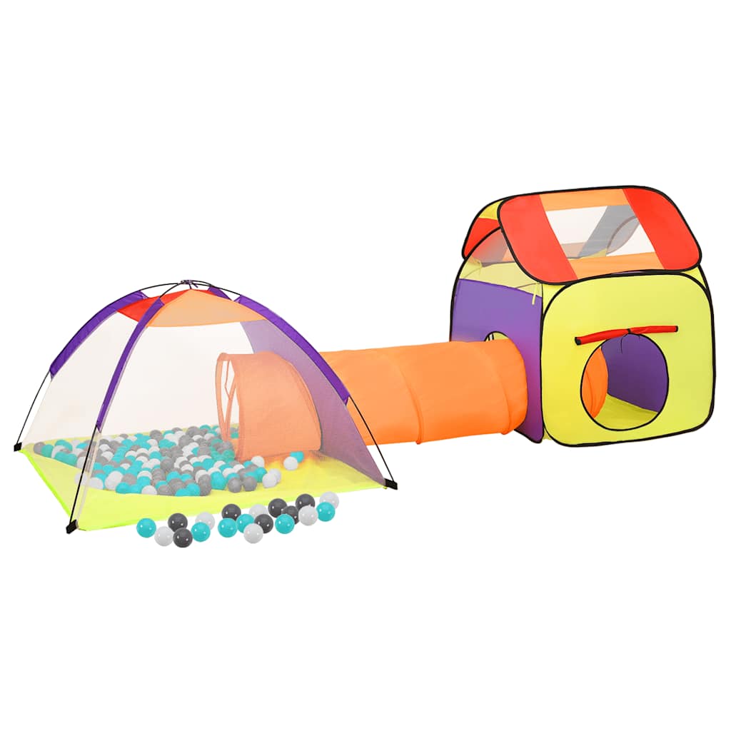 children's play tent, with 250 balls, multi-colored, 338x123x111 cm