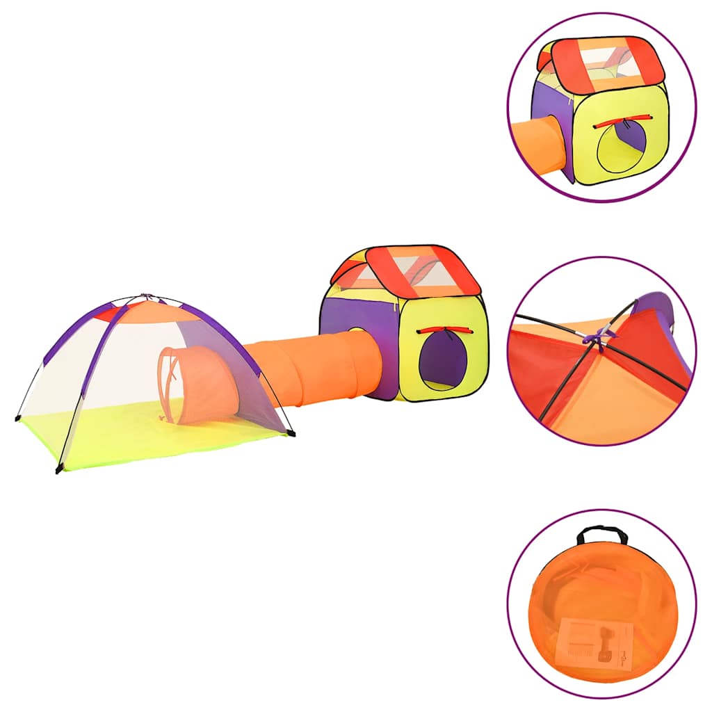 children's play tent, with 250 balls, multi-colored, 338x123x111 cm