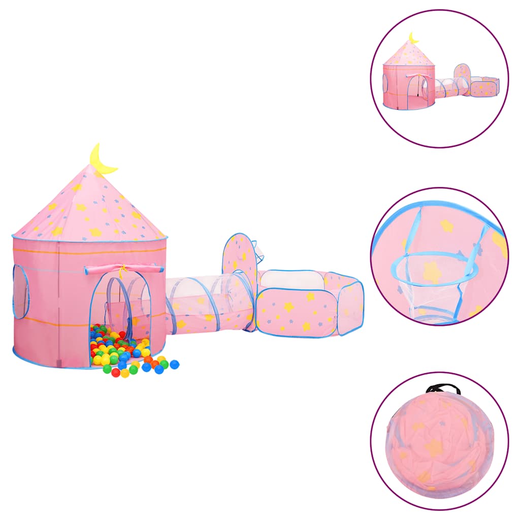 children's play tent, 250 balls, pink, 301 x 120 x 128 cm