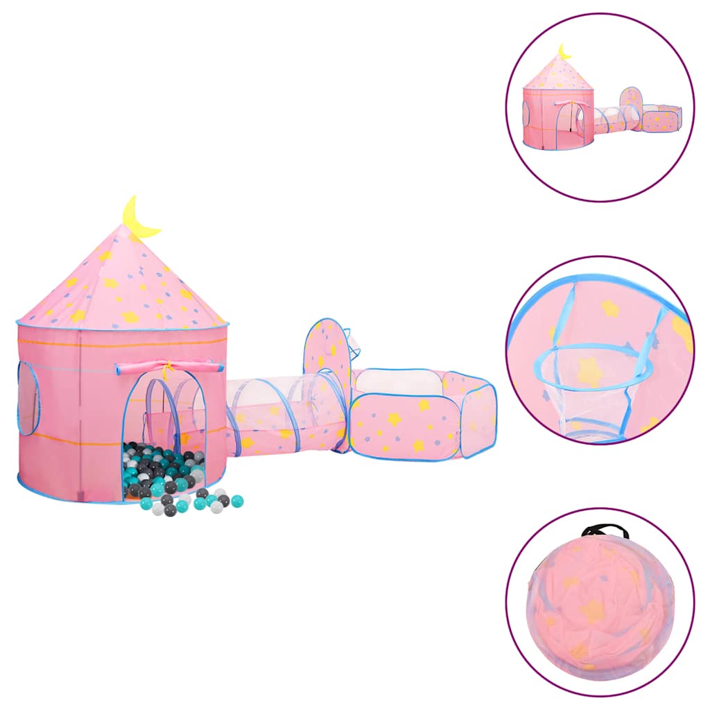 children's play tent, 250 balls, pink, 301 x 120 x 128 cm