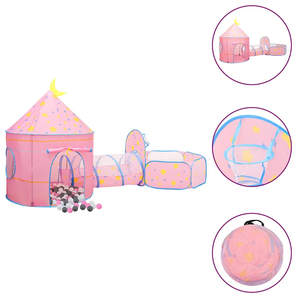 children's play tent, 250 balls, pink, 301 x 120 x 128 cm