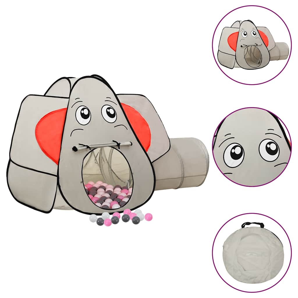 Children's play tent elephant with 250 balls, gray, 174 x 86 x 101 cm