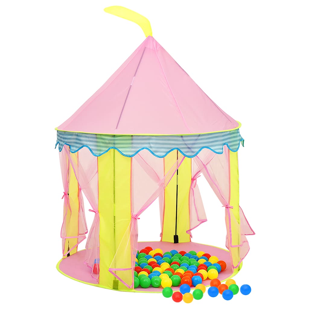 children's play tent, with 250 balls, pink, 100x100x127 cm