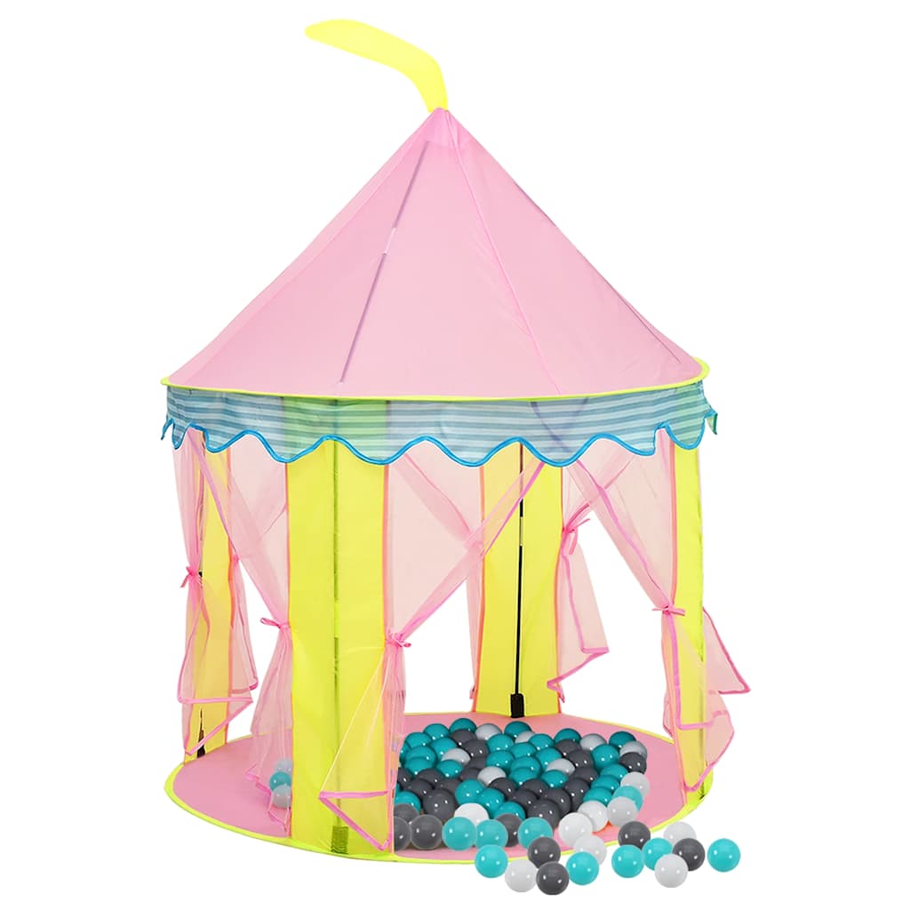 children's play tent, with 250 balls, pink, 100x100x127 cm