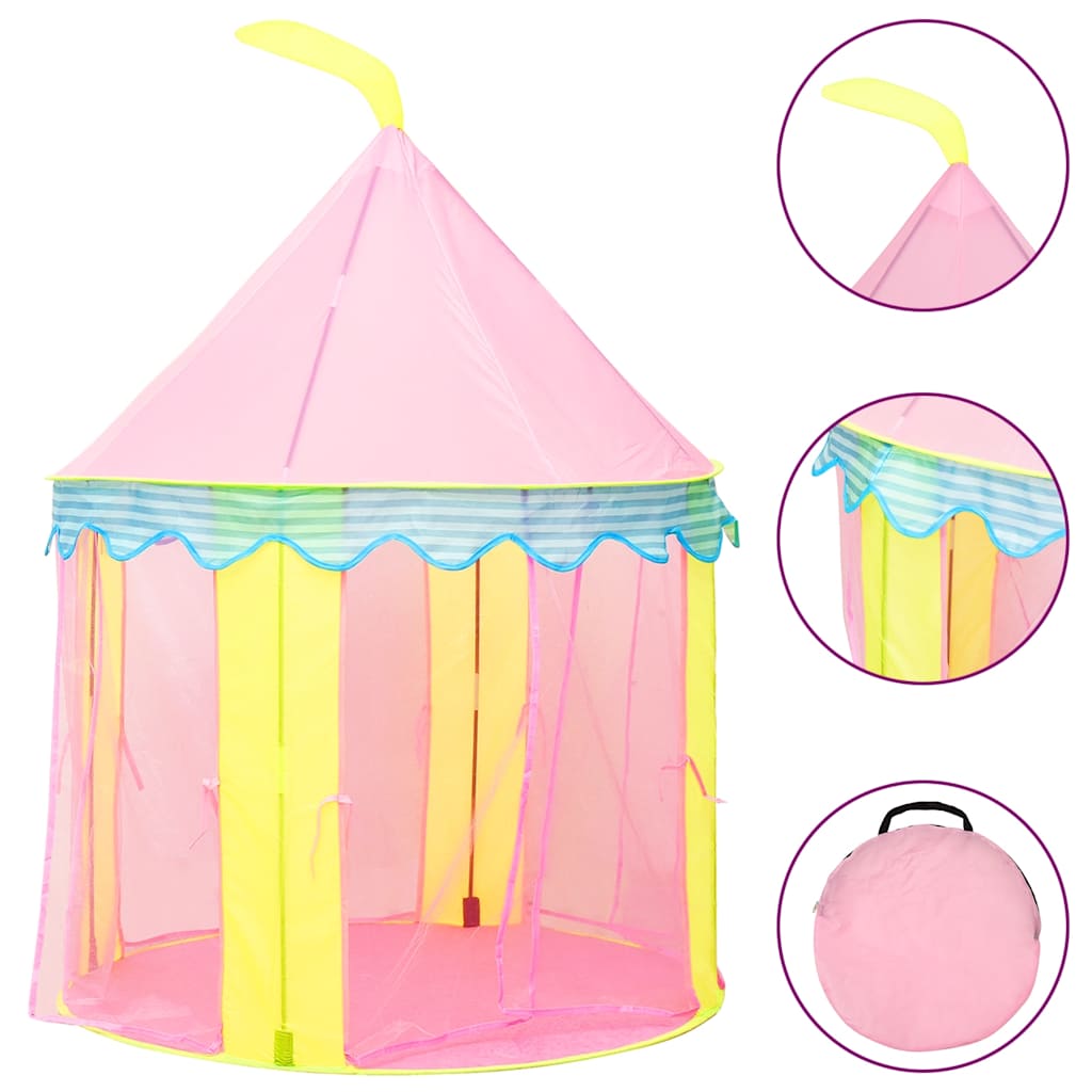 children's play tent, with 250 balls, pink, 100x100x127 cm