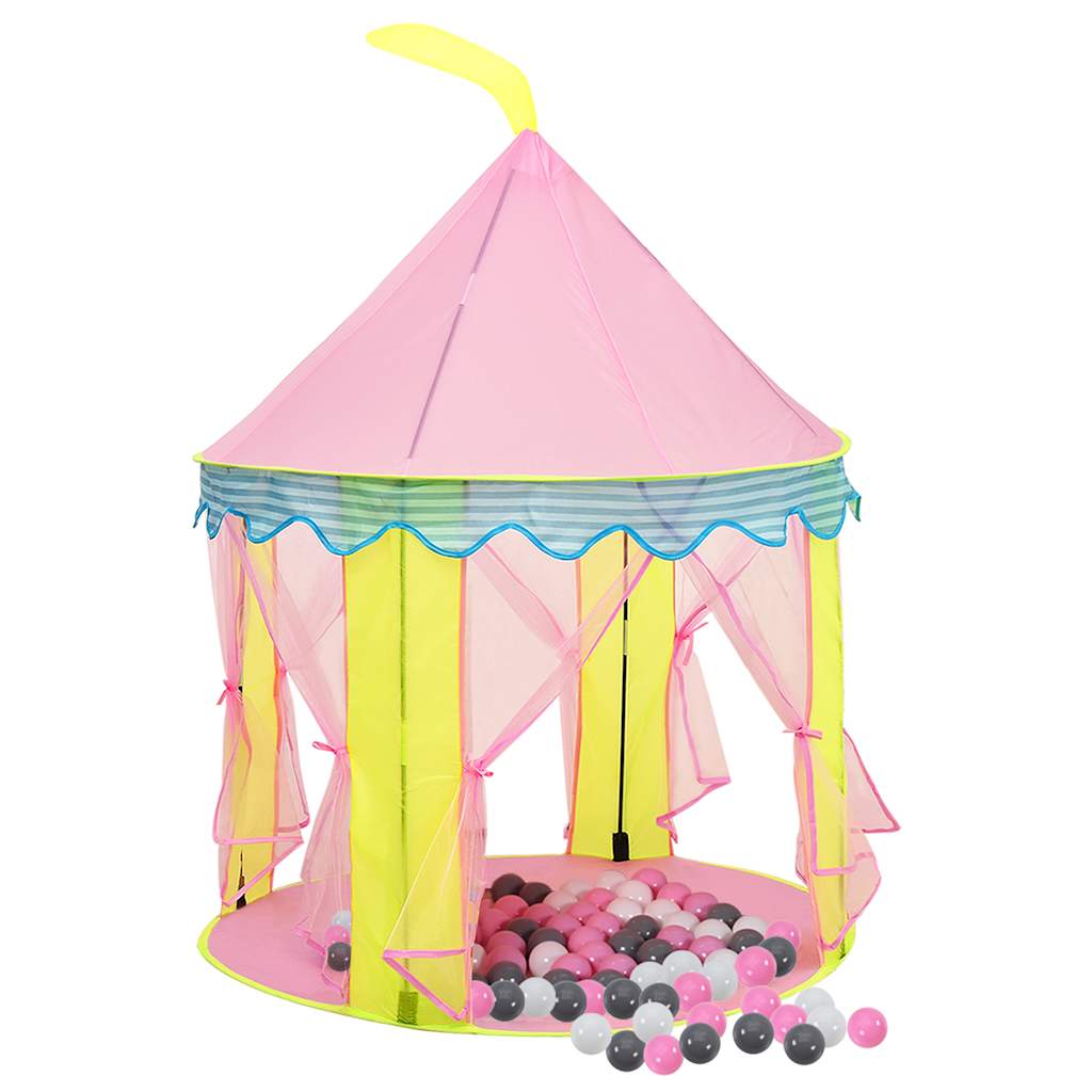 children's play tent, with 250 balls, pink, 100x100x127 cm